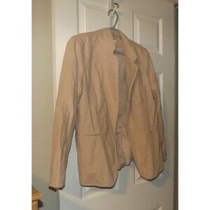 Kenar Women's open front Linen Cotton Blend Blazer Jacket size Large Pockets